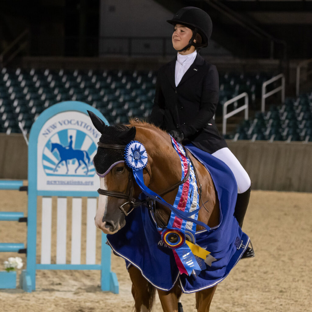 A person riding a horse
